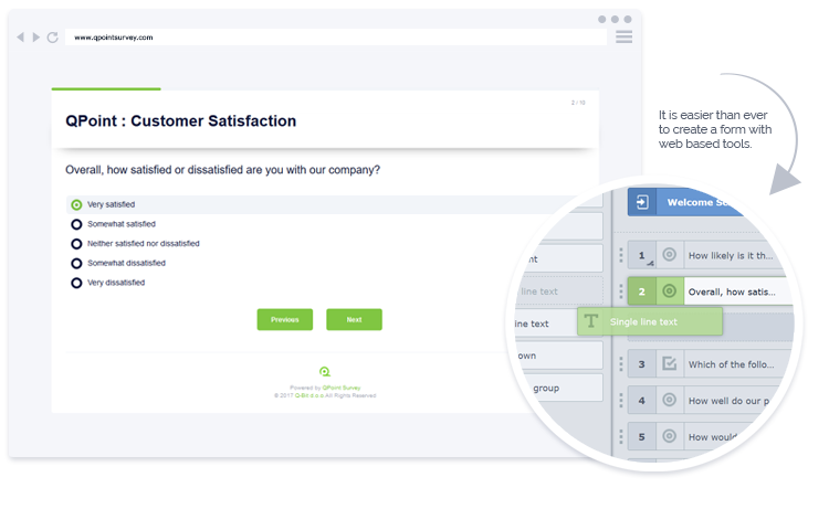 QPoint survey builder and results dashboard